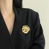 Otoño e Invierno Brillo Mínimo Cóncavo-convexo Irregular Ondulación de Agua Broche para Mujer Lujo Ligero de Alta Gama Versátil Pin para Traje Ramillete