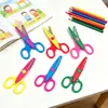 Tijeras de Encaje con Patrón de Olas, Tijeras con Patrón de Foto, Papelería Divertida Hecha a Mano para Manualidades DIY, Tijeras Pequeñas de Seguridad para Cortar Papel para Niños