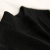 Moda Elegante 2024 Vestido Preto Pequeno Gola Meia Manga Tricô de Lã Costura Saia Tutu Ajuste Slim vestido