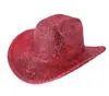 Amazon Sombrero de Vaquero Disco Europeo y Americano Sombrero de Vaquero de Seda Brillante de Una Palabra Escenario Flash Disco de Seda Brillante