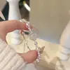 Pulseira Camélia Manta Pérola Cor de Rosa para Mulheres, Joias de Zircônia com Contas de Moda de Luxo Leve de Nicho de Ponta