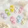 Llavero Giratorio de Conejo de Dibujos Animados en Color Macarrón Cierre de Langosta Colgante Hecho a Mano Cadena para Bolso Accesorios de Joyería DIY Venta al por Mayor