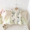 Falda de Bebé Vestido de Verano Niña Verano Nuevo Vestido Estilo Chino Falda Estilo Chino Ropa de Bebé Niña de Un Año Falda de Princesa