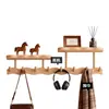 Colgador de Pared, Ganchos de Pared de Madera Maciza, Entrada, Dormitorio, Colgador de Ropa sin Taladro, Colgador para Parte Trasera de Puerta