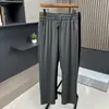 Calça de Seda Gelada de Verão Perna Reta Masculina Estilo Fino Calça Jogger Masculina Secagem Rápida Solta Calça de Moletom Esportiva Casual Longa Roupa Masculina
