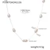 Rueda de la Fortuna Reina Madre del Oeste Perla de Agua Dulce Natural Collar para Clavícula Lujo Accesible de Alta Gama Elegante Acero Inoxidable Chapado en Oro