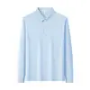 Ropa de trabajo para hombre con cuello, comercio exterior transfronterizo, polo deportivo de alta gama de secado rápido, polo de manga larga, impresión de logotipo personalizado