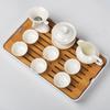 Juego de Té de Porcelana Blanca Kung Fu de Placa de Burbujas Secas Simple para el Hogar Taza con Tapa Juego Completo Plato Plato de Almacenamiento de Agua Taza de Té Mesa de Té Pequeña Mini