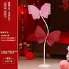 Ornamentos de Coluna Borboleta de Gaze para Casamento, Flores de Gaze Tridimensionais, Decoração de Quarto de Casamento, Guia de Corredor com Flores de Seda, Decoração de Fundo para Vestido de Noiva