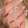 Nueva pulsera de mariposa de diamantes completos pulsera de lujo ligero para combinar con todo pulsera flash de circonita de diamantes pulsera de novias para niñas pulsera pulsera
