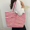 Bolso Tote de Nuevo Diseño con Rayas, Hombro Único, Bolso de Mano, para Viajar al Trabajo, Estilo Coreano de Nicho 2026, Uso Diario, Gran Capacidad