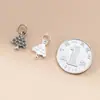 Plata Esterlina S925 Colgante Moneda de Cobre Árbol de Navidad Vintage Accesorios de Material de Cuerda Trenzada Hecha a Mano para Pulsera DIY S1156