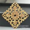 Acessórios DIY feitos à mão quadrado oco 31mm flor coroa de fênix cocar ouro 24k acessórios antigos feitos à mão A089