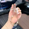 Chaveiro de carro, alça de celular, pingente de decoração de bolsa, corrente de cristal facetado em cubo, moda única e criativa, atacado