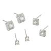 Pequeños pendientes frescos y dulces de estilo universitario. Juego de pendientes con diseño de circonitas con incrustaciones de nicho. Accesorios para las orejas que combinan con todo.