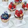 Cajas para Pasteles de 2 Pulgadas Tubo Crujiente de Fresa Empaque Caja para Postres Caja para Pasteles Caja para Pasteles Franceses Tiramisú