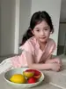 Nuevos Tops Rosas de Manga Corta de Verano para Niñas, Camisetas Elegantes de Encaje para Niños, Ropa Infantil Coreana de Color Sólido, Ropa de Verano para Bebés
