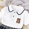 Conjunto de Camisa Polo para Niñas Verano 2026 Nuevo Estilo Estilo Universitario Conjunto de Dos Piezas de Manga Corta para Bebé Moda Traje JK