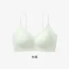 Base Líquida Tirantes Espagueti Íntimos para Mujeres con Busto Pequeño, Push-Up, Sin Aros, Fresco y Sin Marcas, Hermoso Brasier de Espalda Descubierta, Estilo Delgado de Verano