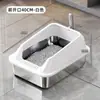 Venta Caliente Transfronteriza Caja de Arena para Gatos de Acero Inoxidable Extra Grande para Mascotas de Alta Calidad con Cerramiento Alto Anti-Salpicaduras Desodorizante Inodoro para Gatos