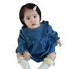 Ropa de Otoño para Bebés y Niños, Ropa de Otoño para Niñas, Ropa Infantil Estilo Coreano, Vestido de Hongo de Doble Capa para Bebé, Falda de Mezclilla de Otoño para Bebé