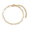 Moda Europea y Americana Diseño de Nicho Pulsera Explosiones Acero Inoxidable Chapado en Oro de 14K Elegante Simple Cadena de Amor Pulsera para Mujeres