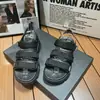 Sandalias de Velcro para Mujer Verano Nueva Moda Casual Sandalias de Plataforma de Una Tira para Uso Exterior Cómodas Sandalias Deportivas Planas