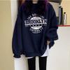Sudadera de Forro Polar Súper Popular para Mujer, Adecuada para Primavera, Otoño e Invierno, Engrosada, Corte Holgado, Estilo Coreano, Estilo Vintage de Hong Kong, Elegante, Top/Chamarra Talla Grande