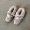 Pelusita~ Ambiente de otoño e invierno temperamento suave zapatos peludos para mujer sin cordones moño felpa cálidos zapatos de algodón