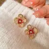 Brincos de Flor de Cristal Azul para Mulheres Design de Nicho Brincos de Luxo Acessível Estilo Estrangeiro Brincos Versáteis para Mulheres Primavera e Verão