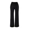Design moderno com amarração na cintura, calça levemente flare, nova moda outono versátil slim fit cor sólida casual calça reta