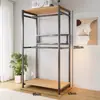 Armario Sencillo Dormitorio Hogar Vestidor Estantes Armario de Esquina Resistente Duradero Montaje Abierto Armario de Metal