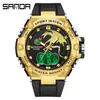 Nuevo Reloj Electrónico Juvenil Transfronterizo Sanda Moda Aleación Reloj para Hombre Resistente al Agua y Burbujas Luminoso Reloj para Hombre