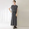 Fio Konsaini 100% Caxemira Feminino Padrão Torcido Falso Duas Peças Moda para o Trabalho Suéter de Caxemira Solto Tricô Color Block