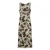 Comércio Exterior 2025 Primavera Novo vestido Moda Feminina Estilo Europeu e Americano Senso de Design Nicho Tie-Dye Irregular Temperamento