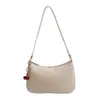 Bolso de hombro tejido simple estilo coreano, bolso de axila de moda con bloques de color modernos, bolso de paja casual único y elegante