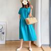 Vestido Delgado de Estilo Sencillo y Artístico de Corte Holgado para Mujer, Nuevo Modelo Verano 2026, Tallas Grandes para Mujeres Curvilíneas, Vestido de Longitud Media