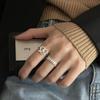 Anillo de Corazón Hueco Trenzado para Mujer, Estilo Irregular Simple, Anillo Abierto Nuevo, Anillo de Dedo Índice de Moda