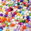 Contas Redondas de Acrílico de Cor Sólida 4-10mm para Pulseiras, Colares, Acessórios de Joias Artesanais DIY e Kits de Material