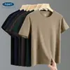 Nueva camiseta interior térmica sin costuras de cuello redondo para hombre para otoño e invierno, con forro polar añadido y forro polar de doble cara engrosado para abrigar, fabricante de camisetas de manga corta
