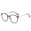 Nuevas gafas de alta calidad con montura pequeña, redondas, de color marrón frío, para miopía de cara pequeña, con banda que cambia de color y grado de miopía.