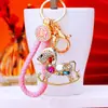 Llavero de Pony de la Suerte con Incrustaciones de Diamantes Estilo Chino Colgante del Zodiaco para Niño Colgante para Llave de Aleación de Zinc para Coche Colgante para Bolso Venta al por Mayor