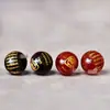 Ágata Vermelha e Preta Natural Montanha Fantasma Moedas Contas Soltas Estampagem a Ouro Galvanizada Acessórios de Contas Redondas Dupla Face para DIY Atacado