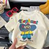 [Preço de Liquidação] Camiseta Infantil de Algodão Puro Manga Curta 2025 Verão Novo Estilo Coreano Desenho Animado Boneco Tridimensional para Meninos e Meninas