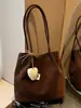 Bolsa de Ombro Estilo Novo 2026 Transfronteiriça, Versátil de Alta Qualidade, Similar a Camurça, Retro Outono, Feminina, Bolsa de Ombro Tipo Saco de Grande Capacidade