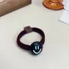2025 Novo Menina Doce Cool Japonês e Coreano Cor Dopamina Smiley Alta Elasticidade Corda de Cabelo Corda de Cabelo Tendão de Borracha Cor Real
