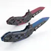 Faca dobrável multifuncional para exterior, faca de camping de aço inoxidável de alta dureza, faca de sobrevivência bicolor, faca de frutas portátil