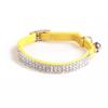 Coleira nova para animais de estimação Aminger com coleira de gato de diamante PU strass corda elástica para gato Coleira de gato Macaroon