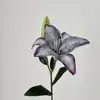 2 Lirios Flor Artificial Película Tacto Real Flor Falsa Decoración Hogar Sala de Estar Adornos Decoración de Boda Accesorios para Fotografía