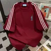 Camiseta Retro de Design Nicho Estilo Coreano de Manga Curta e Comprimento Médio para Mulheres Verão Novo Casual Solto Vintage Top